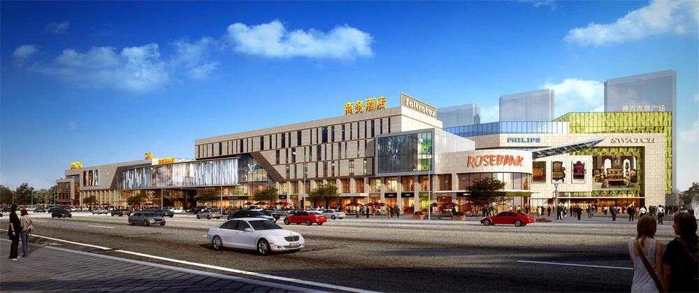 山东宁津德百商业金街外装饰